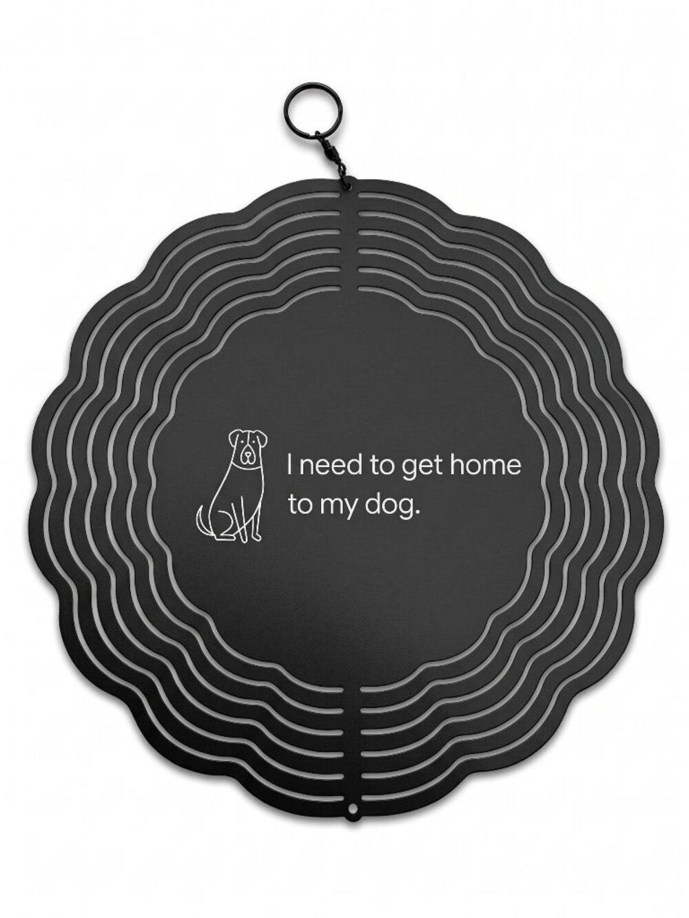 10" I Need to Get Home to My Dog Kinetic Wind Spinner - BlackMetal Hanging Decor